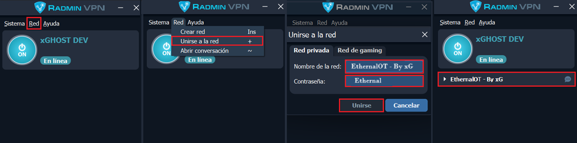 Configuración Radmin